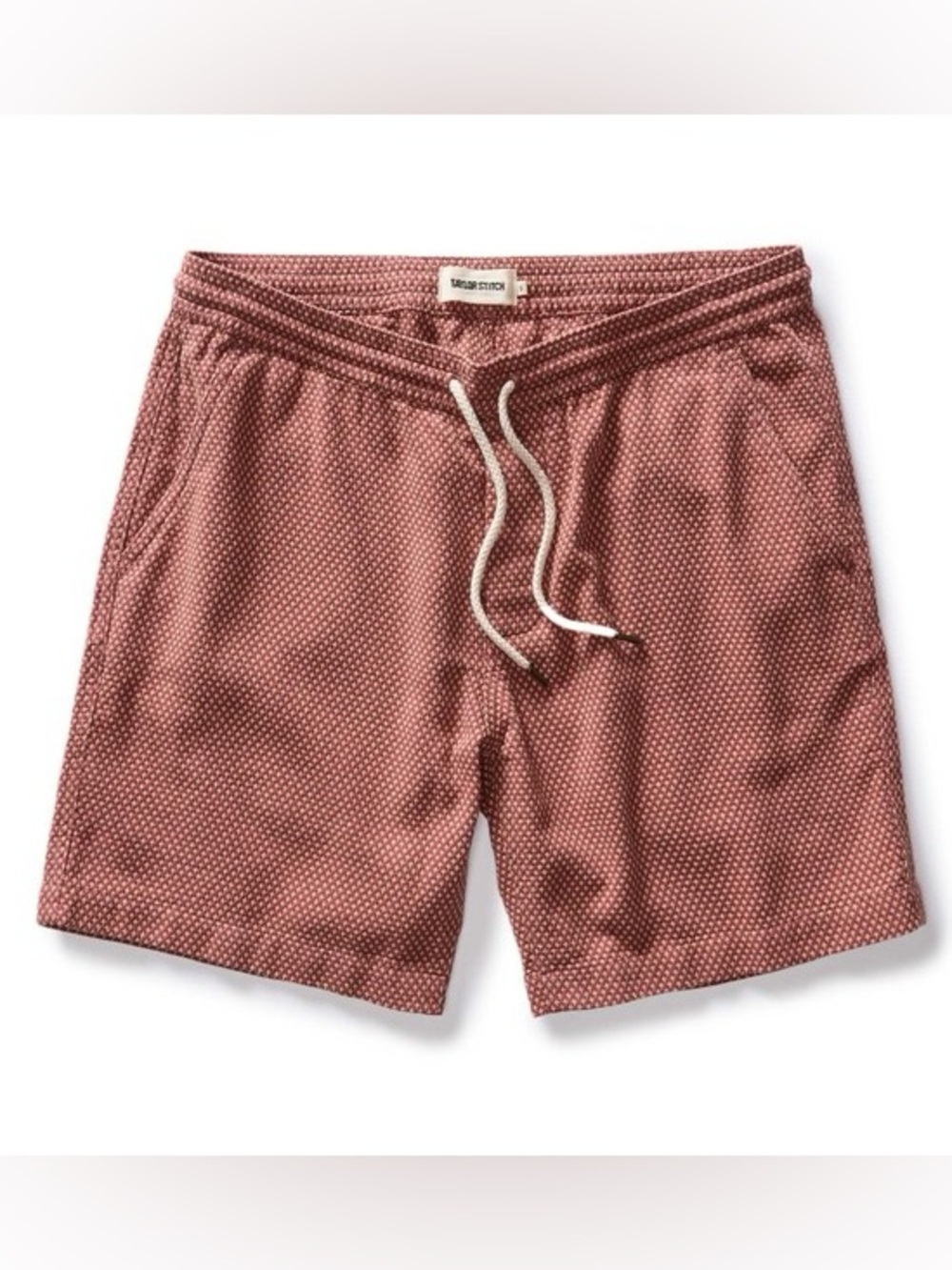 Taylor Stitch The Apres Short in Fired Brick Dobby Organic Cotton Size Small